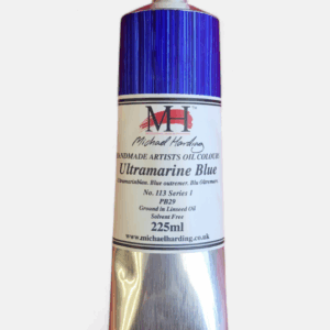 225ml tube of michael harding ultramarine blue oil paint
