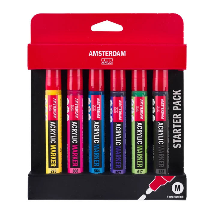 Amsterdam Acrylic marker starter set, 6 colours